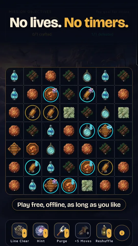 No lives, no timers: a calm board.